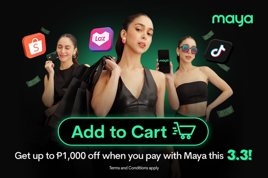 Certified budol moment: Up to ₱1,000 OFF this 3.3 with Maya! 