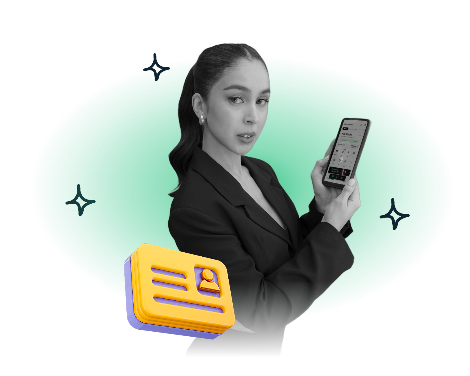 Liza thinking while Holding bags