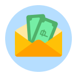 Yellow wallet with dollar cash inside